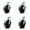 Service Caster 10 Inch Heavy Duty Green Poly on Cast Iron Caster Swivel Locks 2 Brakes, 4PK SCC-KP92S1030-PUR-GB-SLB-BSL-2-BSL-2 - alternate 1
